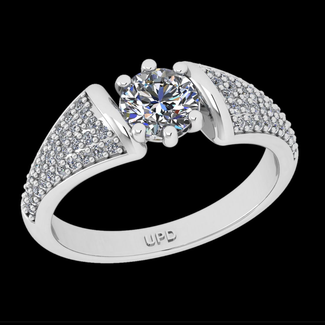 0.95 Ctw VS/SI1 Diamond Prong Set 10k white Gold Engagement Ring( (ALL DIAM: Center Daimond Weight :-0.66 Ctw ( Round Cut) Color : J-K Clarity : VS/SI1 Side Diamond Weight Of Ctw 0.29 Ctw Color : J-K Clarity : VS/SI1 Daimond Setting : Prong Metal Weight : Approx 4.33 gram 10k