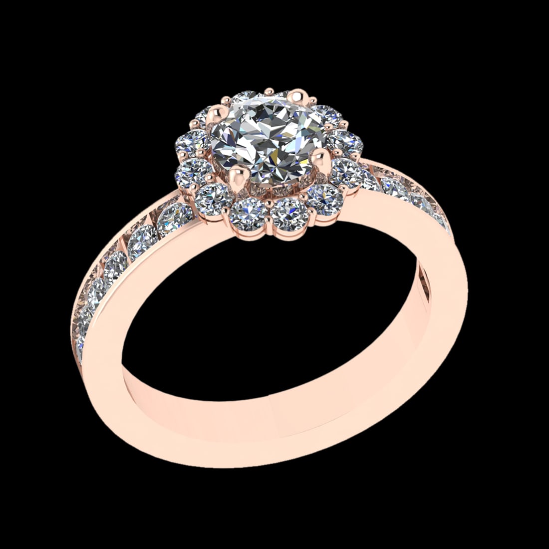 1.68 Ctw SI1/SI2 Diamond 10k Rose Gold Engagement Ring (ALL DIAMOND ARE LAB (1 of 2)