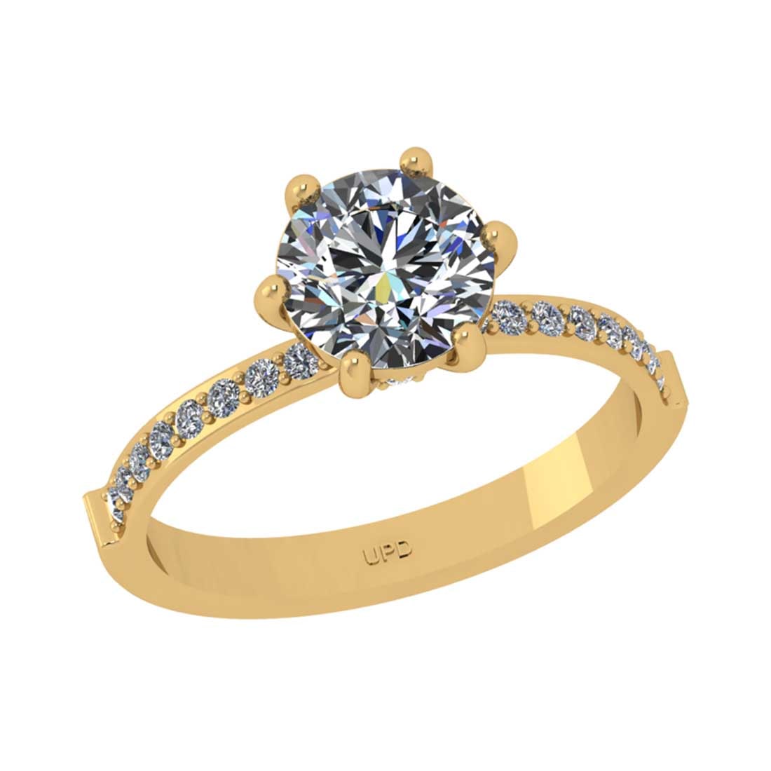 1.77 Ctw VS/SI1 Diamond 10K Yellow Gold Engagement Halo Ring: Center Diamond Weight : 1.50 Ctw ( Round Cut) Center Diamond Color :-J-K Center Stone Setting : Prong Clarity : VS/SI1 Total Weight Of Ctw 0.27 Ctw Color : J-K Clarity : VS/SI1 Stone Setting : Prong M