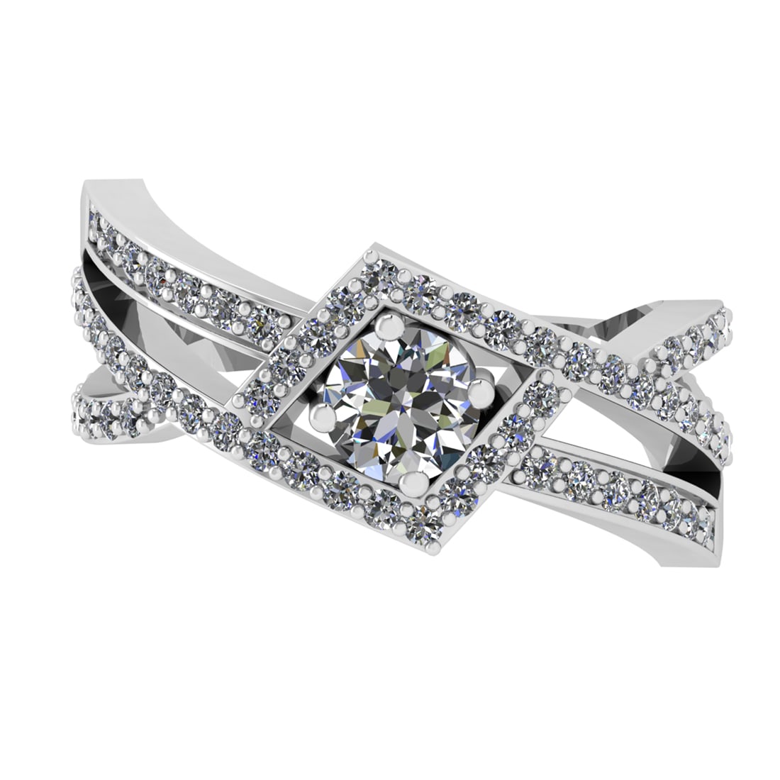 1.38 Ctw SI1/SI2 Diamond Prong Set 14k white Gold Engagement Ring (1 of 1)