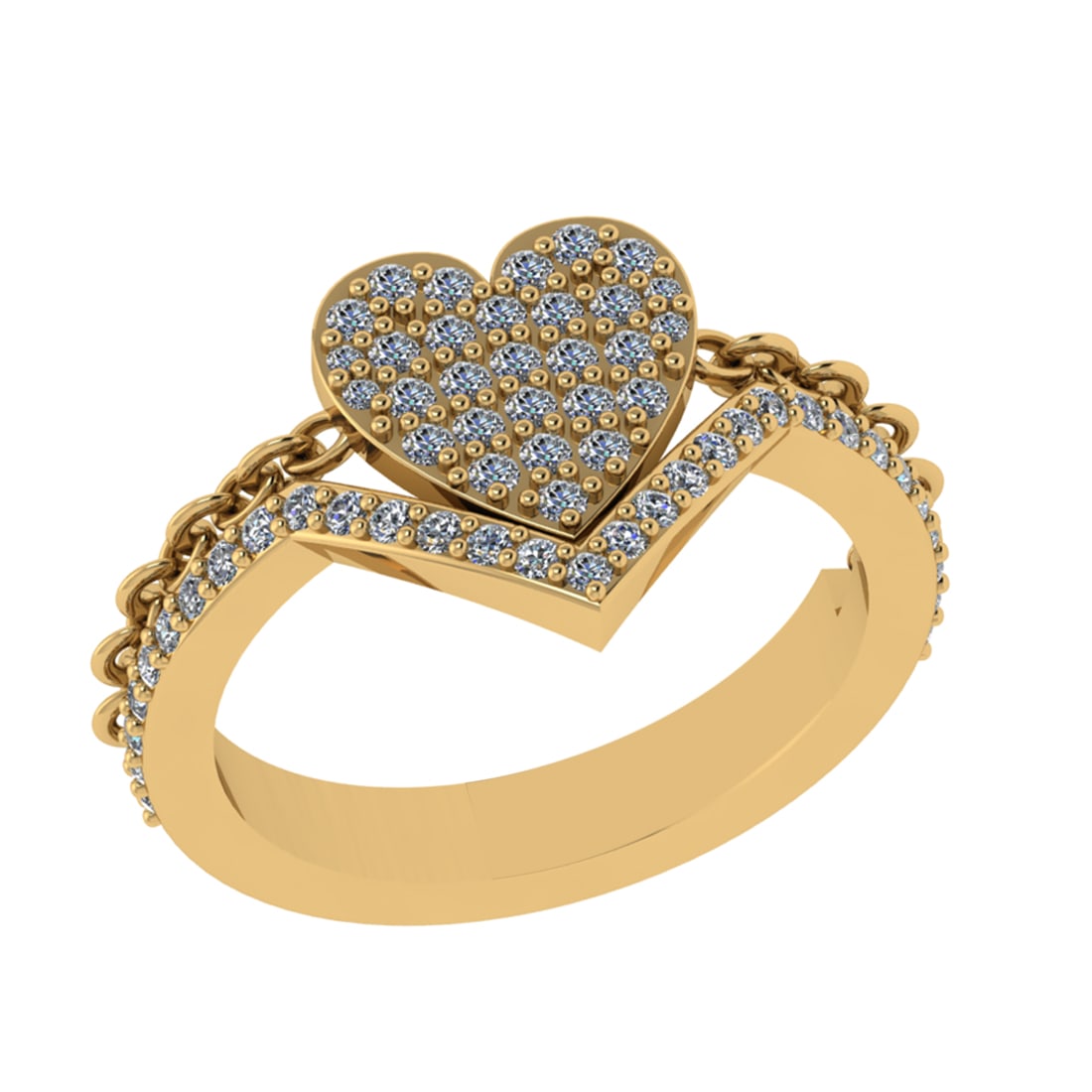 0.63 Ctw VS/SI1 Diamond 14k Yellow Gold Engagement Ring (ALL DIAMOND ARE LA (1 of 2)