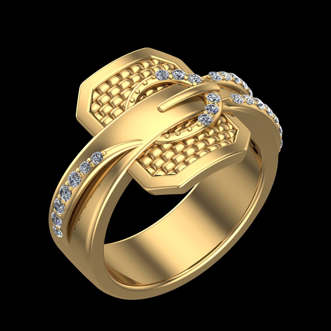 0.40 Ctw SI2/SI1 Diamond 10k Yellow Gold Engagement Ring (ALL DIAMOND ARE L (1 of 2)