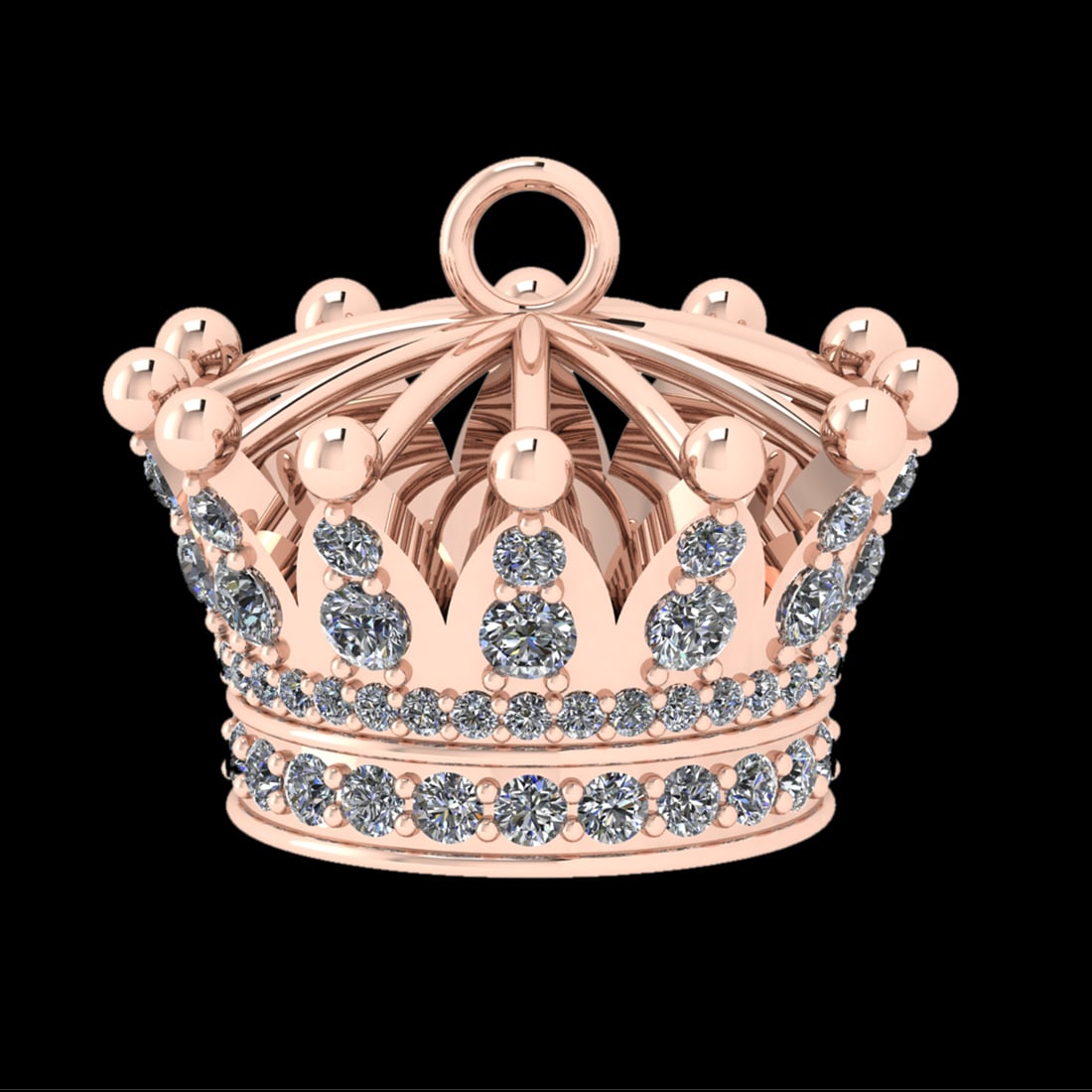 1.11 Ctw SI2/SI1 Diamond 10k Rose Gold Pandant (ALL DIAMOND ARE LAB GROWN ) (1 of 1)