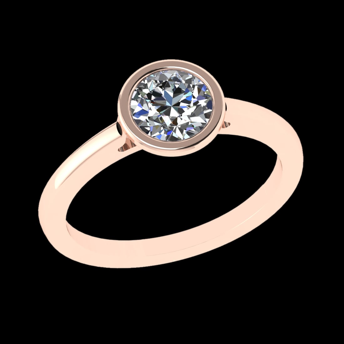 0.84 Ctw VS/SI1 Diamond 10k Rose Gold Solitaire Ring (ALL DIAMOND ARE LAB G (1 of 2)