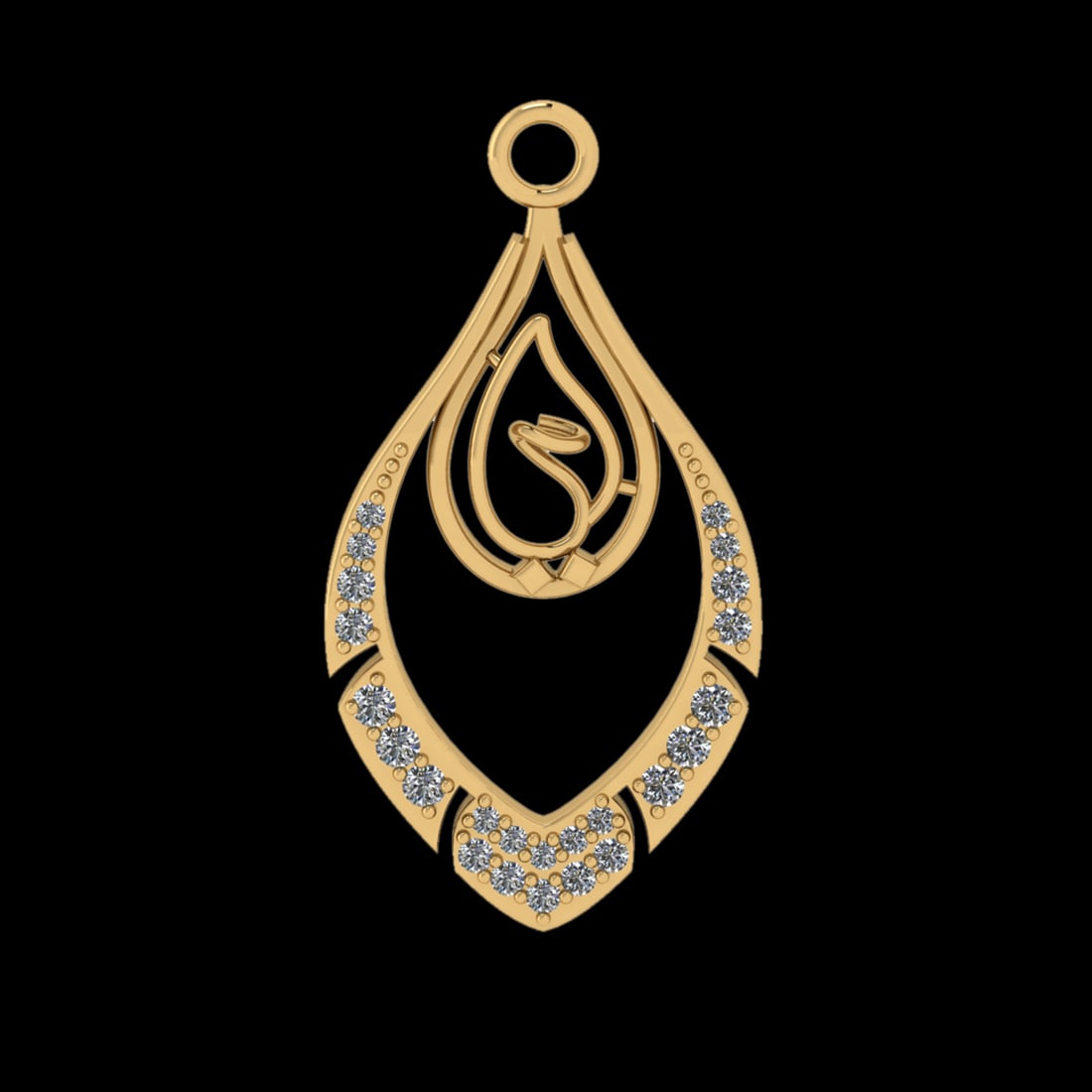0.21 Ctw VS/SI1 Diamond 10k Yellow Gold Pendant (ALL DIAMOND ARE LAB GROWN): Total Daimond Weight :-0.21 Ctw (Round cut ) Color : J-K Clarity : VS/SI1 Setting : Prong Metal Weight : Approx 3.07 gram 10k Yellow Gold Pendant (ALL DIAMOND ARE LAB GROWN) #3SS65446v15
