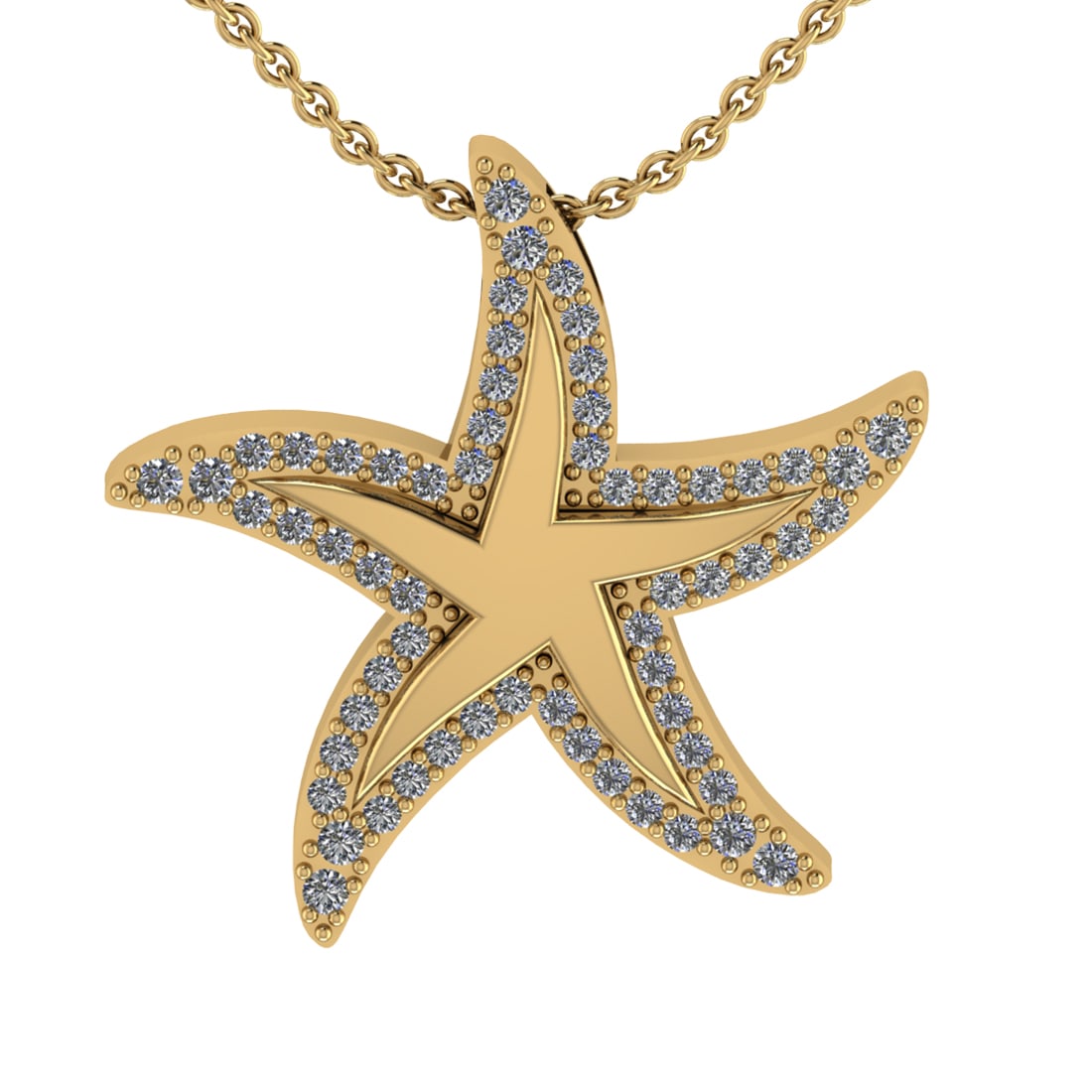0.33 Ctw VS/SI1 Diamond 14k Yellow Gold Star Pendant (ALL DIAMOND ARE LAB G (1 of 1)