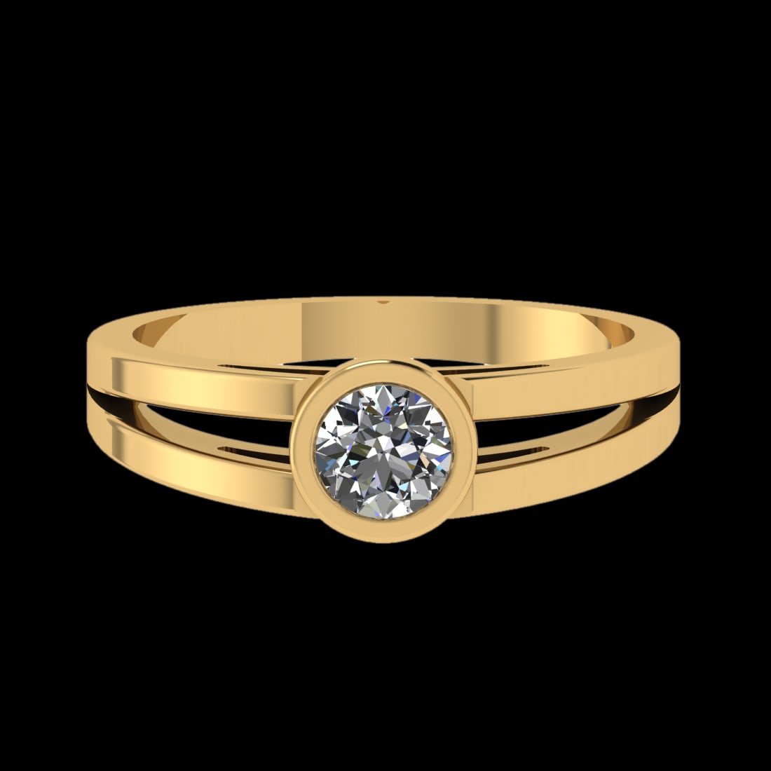 0.36 Ctw VS/SI1 Diamond Prong Set 10K Yellow Gold Solitaire Ring (ALL DIAMO (1 of 1)