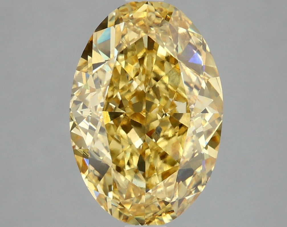 3.84ct Oval Cut Lab Grown Diamond: IGI CertifiedOvalCut Loose Diamond (LAB GROWN) - Weight:3.84 ctw; Color: Fancy Vivid Yellow; Clarity: VS2 #3SS98933v15