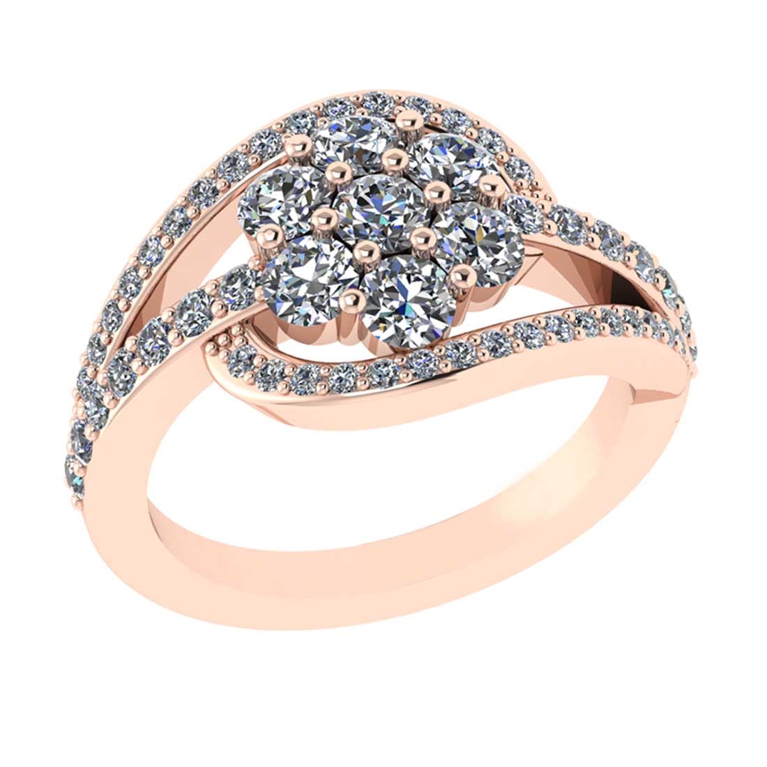 1.50 Ctw VS/SI1 Diamond 14K Rose Gold Cluster Engagement Ring (1 of 2)