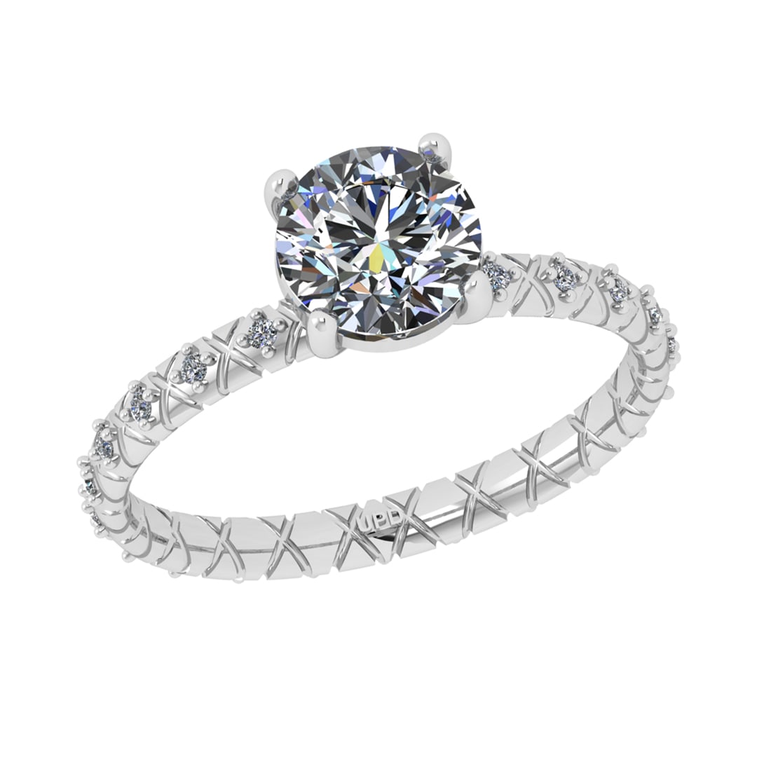 1.10 Ctw VS.SI1 (ALL DIAMOND ARE LAB GROWN ) Diamond 14k white Gold Engagem: Center Daimond Weight :-1.00 Ctw ( Round Cut) Color : G-H Clarity : VS.SI1 (ALL DIAMOND ARE LAB GROWN ) Side Diamond Weight Of Ctw 0.10 Ctw Color : G-H Clarity : VS.SI1 (ALL DIAMOND ARE LAB GROWN ) Da