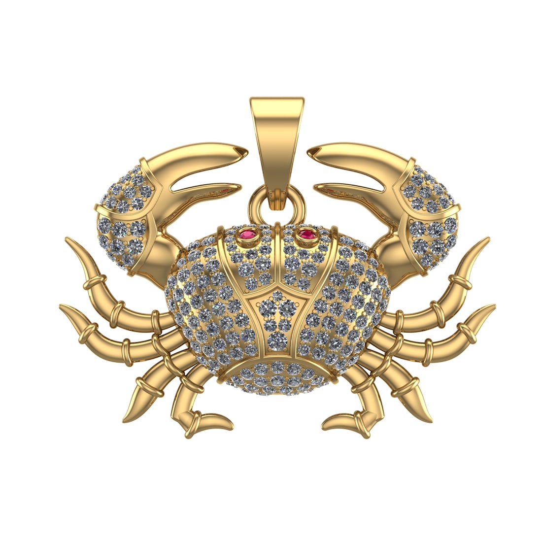 4.10 Ctw SI2/SI1 Diamond Prong Set 14k Yellow Gold Pandant (ALL DIAMOND ARE (1 of 1)