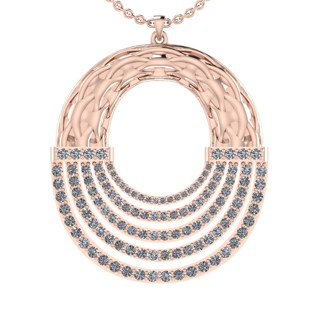 1.00 Ctw VS/SI1 Diamond Prong Set 14k Rose Gold Pandant (ALL DIAMOND ARE LA: Total Daimond Weight :-1.00 Ctw Color : G-H Clarity : VS/SI1 Setting : Prong Metal Weight : Approx 7.89 gram 14k Rose Gold Pandant (ALL DIAMOND ARE LAB GROWN ) #3SS73274v14