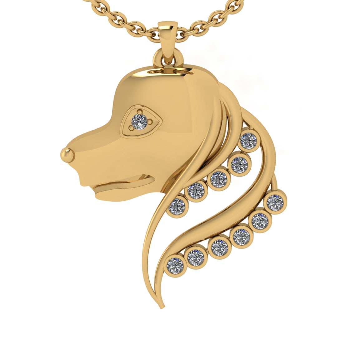 0.42 Ctw SI2/SI1 Diamond 14k Yellow Gold Pendant (ALL DIAMOND ARE LAB GROWN (1 of 1)