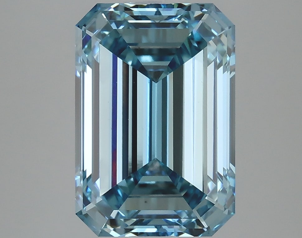 4.18ct Emerald Cut Lab Grown Diamond: IGI CertifiedEmeraldCut Loose Diamond (LAB GROWN) - Weight:4.18 ctw; Color: Fancy Vivid Blue; Clarity: VS1 #3SS98739v15