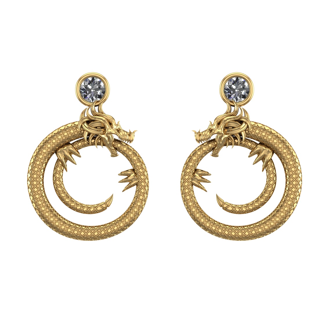 1.00 Ctw VS/SI1 Diamond Prong Set 14k Yellow Gold Earrings (ALL DIAMOND ARE (1 of 1)