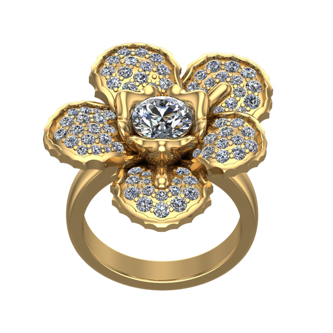 2.94 Ctw SI1/SI2 Diamond Prong Set 14k Yellow Gold Engagement Ring (1 of 2)