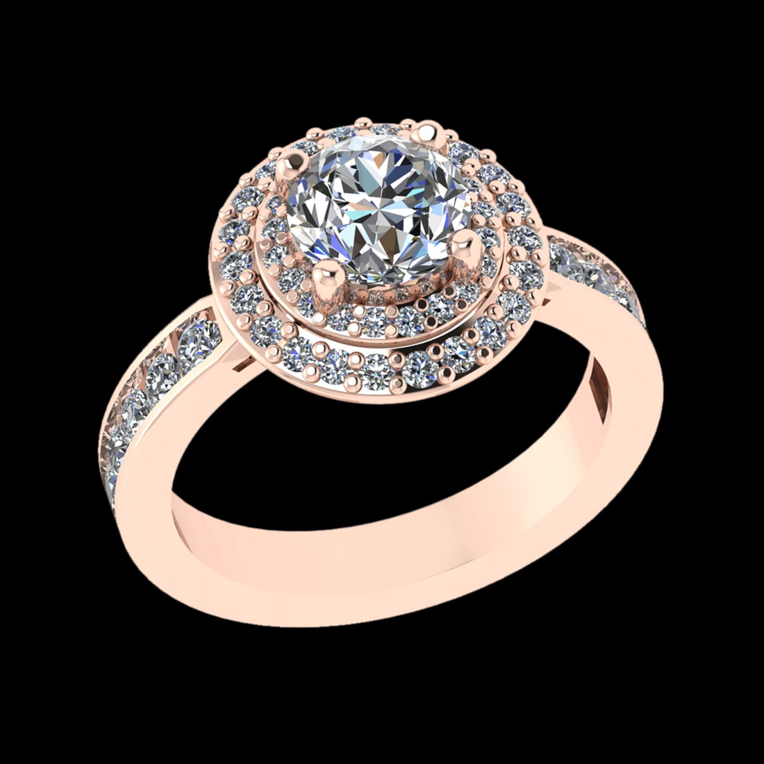 2.11 Ctw VS/SI1 (ALL DIAMOND ARE LAB GROWN ) Diamond 10k Rose Gold Engageme: Center Daimond Weight :-1.25 Ctw ( Round Cut) Color : J-K Clarity : VS/SI1 (ALL DIAMOND ARE LAB GROWN ) Side Diamond Weight Of Ctw 0.86 Ctw Color : J-K Clarity : VS/SI1 (ALL DIAMOND ARE LAB GROWN ) Da