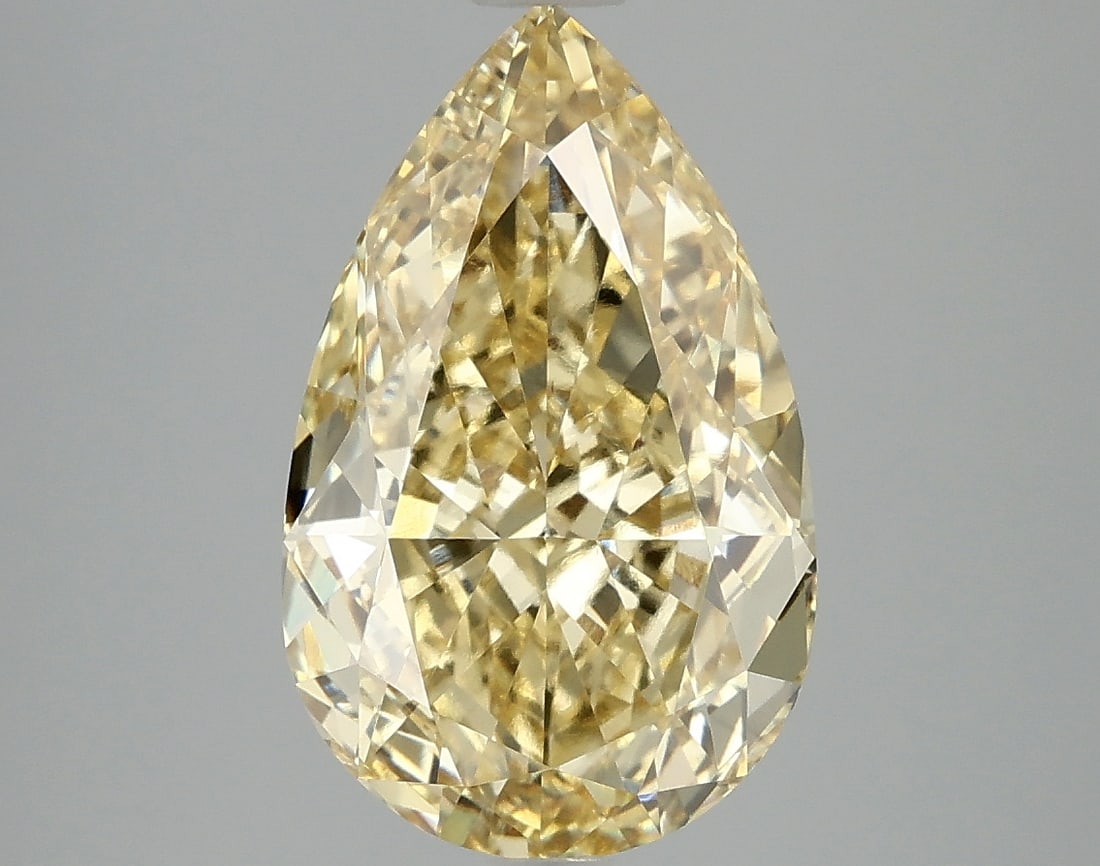 4.1ct Pear Cut Lab Grown Diamond: IGI CertifiedPearCut Loose Diamond (LAB GROWN) - Weight:4.1 ctw; Color: Fancy Vivid Yellow; Clarity: VS1 #3SS98696v15
