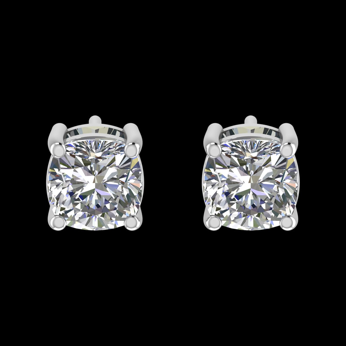 2.80 Ctw VS/SI1 Diamond 14k White Gold Stud Earrings (ALL DIAMOND ARE LAB G: Center Diamond Weight :-2.80 Ctw ( 2 Pec Cushion Cut ) Color :-G-H (ALL DIAMOND ARE LAB GROWN ) Clarity : VS/SI1 Setting : Prong Metal Weight : Approx 2.40 Gram 14k White Gold Stud Earrings (ALL DIAMO