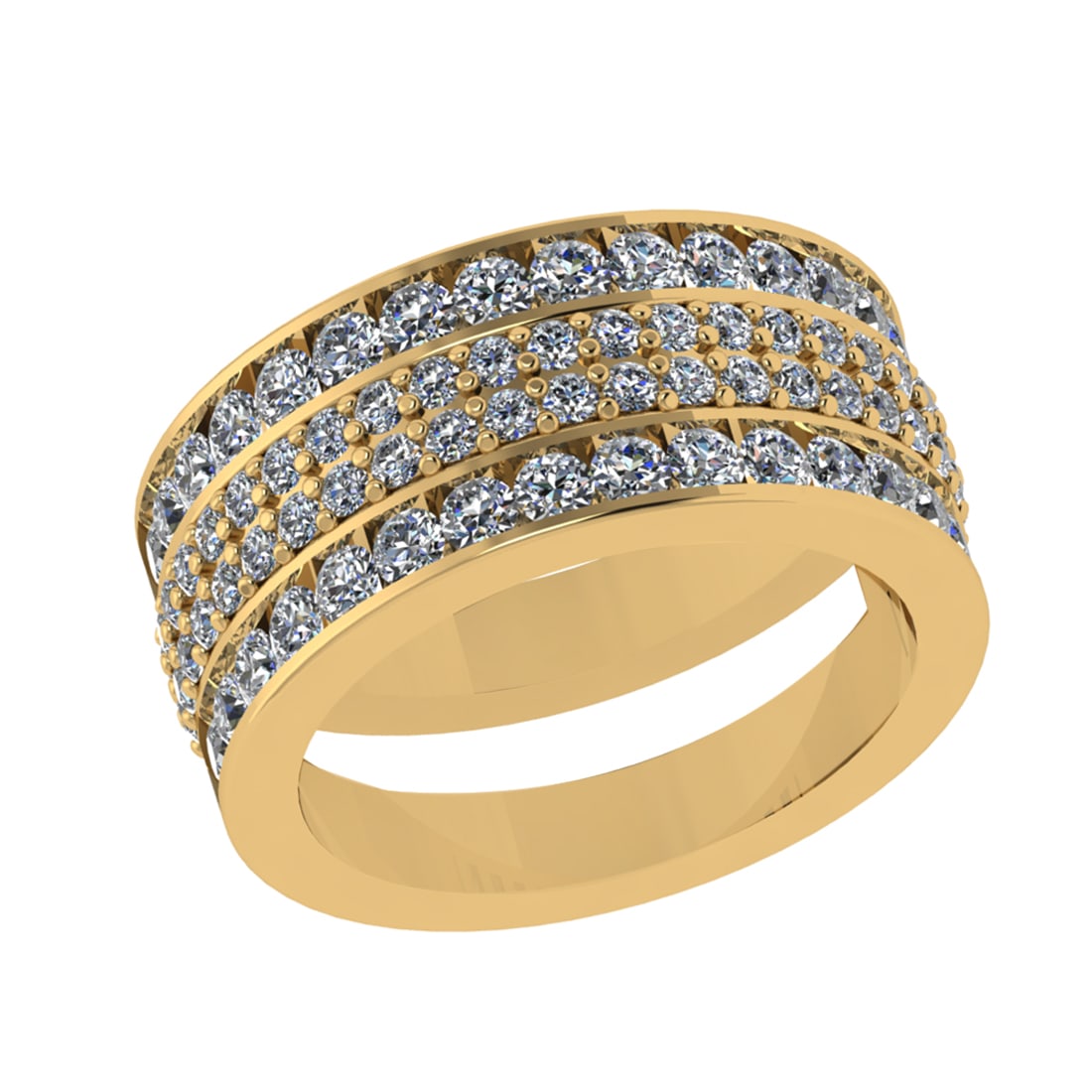 1.90 Ctw SI2/SI1 Diamond Prong Set 14k Yellow Gold Eternity Band Ring (1 of 2)
