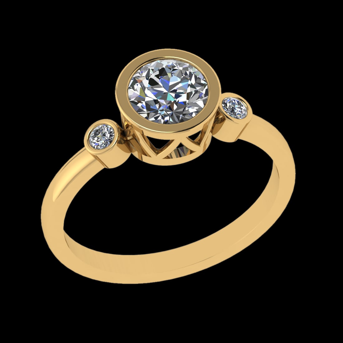 0.91 Ctw VS/SI1 Diamond 10k Yellow Gold Engagement Ring (ALL DIAMOND ARE LA: Center Daimond Weight :-0.84 Ctw ( Round Cut) Color : J-k Clarity : VS/SI1 Side Diamond Weight Of Ctw 0.07 Ctw Color : J-k Clarity : VS/SI1 Daimond Setting : Prong Metal Weight : Approx 2.40 gram 10k