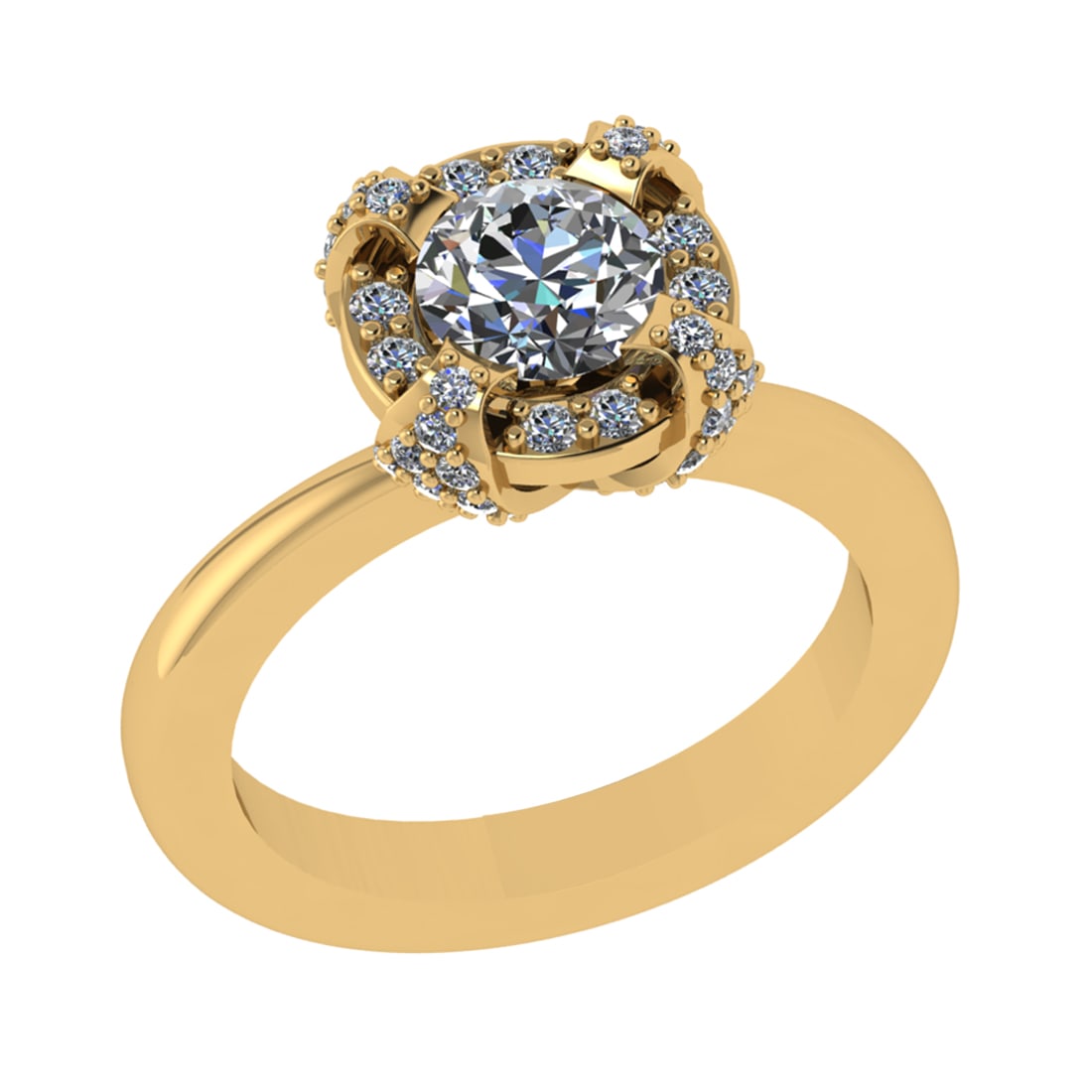 1.37 Ctw VS/SI1 Diamond 14k Yellow Gold Engagement Ring (ALL DIAMOND ARE LA (1 of 2)