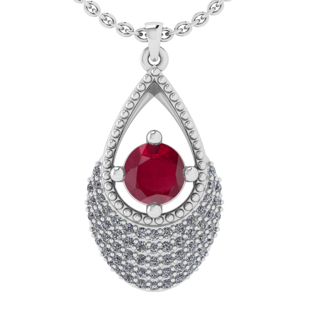 0.80 Ctw VS/SI1 Ruby and Diamond 14k white Gold Engagement Ring: Center Stone Weight :-0.50 Ctw ( Round Cut) Center Stone Color :- Ruby Center Stone Setting : Prong Side Diamond Weight Of Ctw :- 0.30 Ctw Color : J-K Clarity : VS/SI1 Daimond Setting : Prong Metal We