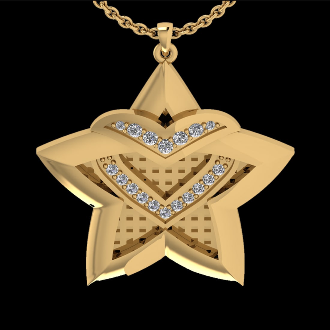 0.17 Ctw VS/SI1 Diamond 14 K Yellow Gold Necklace(ALL DIAMOND ARE LAB GROWN: Total Diamond Weight : 0.17 Ctw (Round cut) Center Diamond Color :- G-H Center Clarity : VS/SI1 Stone Setting : Prong Metal Weight : Approx 5.90 Gram 14 K Yellow Gold Necklace(ALL DIAMOND ARE LAB GROW