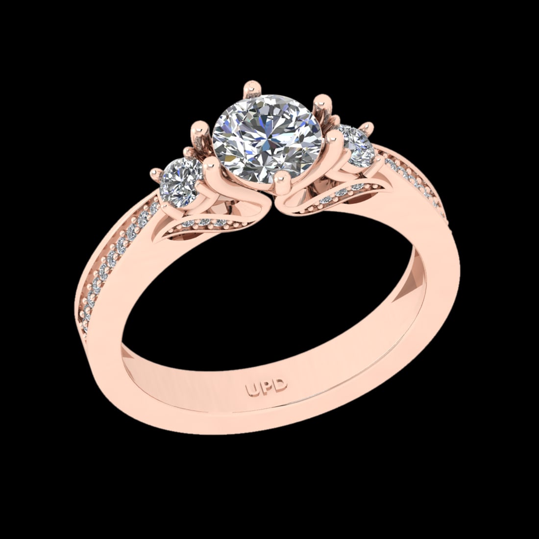 1.40 Ctw VS/SI1 Diamond Prong Set 18K Rose Gold Engagement Ring: Center Diamond Weight :-:1.20 Ctw ( Round Cut) Color :- G-H Clarity : VS/SI1 Center Stone Setting : Prong Side Diamond Weight Of Ctw 0.20 Ctw Color : G-H Clarity : VS/SI1 Stone Setting : Prong Metal W