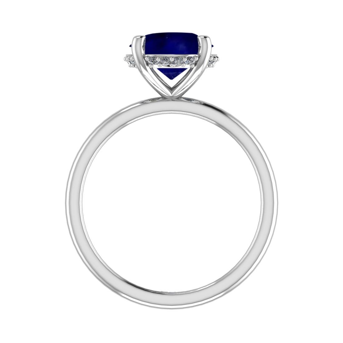 2.59 Ctw VS/SI1 Blue Sapphire and Diamond 14k white Gold Engagement Ring (A: Center Stone Weight :-2.50 Ctw ( Oval Cut) Center Stone Color :-Blue Sapphire Center Stone Setting : Prong Side Diamond Weight Of Ctw :- 0.09 Ctw Color : J-K Clarity : VS/SI1 Daimond Setting : Prong M