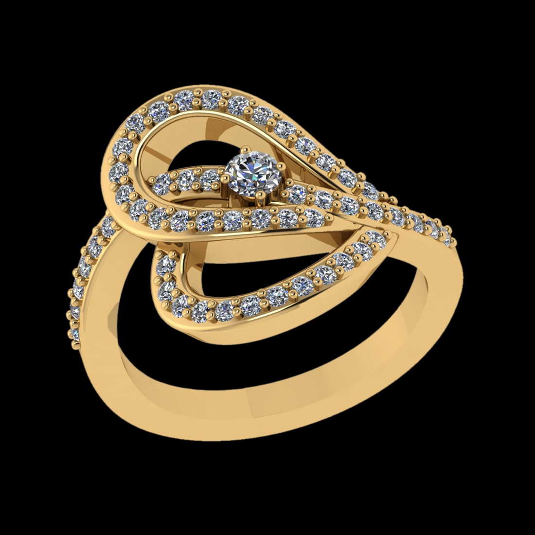 0.67 Ctw VS/SI1 Diamond Prong Set 18k Yellow Gold Engagement Ring (ALL DIAM (1 of 2)