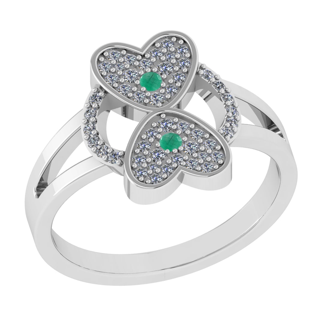0.27 Ctw VS/SI1 Emerald and Diamond 14k white Gold Engagement Ring (ALL DIA: Center Stone Weight :-0.03 Ctw ( Round Cut) Center Stone Color :-Emerald Center Stone Setting : Prong Side Diamond Weight Of Ctw :- 0.24 Ctw Color : J-K Clarity : VS/SI1 Daimond Setting : Prong Metal