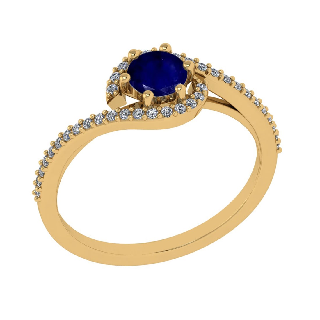 0.69 Ctw VS/SI1 Blue Sapphire and Diamond 14K Yellow Gold Engagement Ring (: Center stone Weight :-0.50 Ctw ( Round Cut) Center Stone Color :- Blue Sapphire Center Stone Setting : Prong Side Diamond Weight Of Ctw 0.19 Ctw Color : G-H Clarity : VS/SI1 Stone Setting : Prong Meta