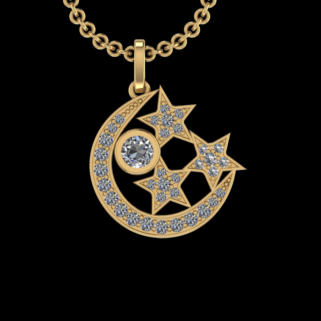 1.31 Ctw VS/SI1 Diamond 10k Yellow Gold Christmas Theme Pandant (ALL DIAMON (1 of 1)