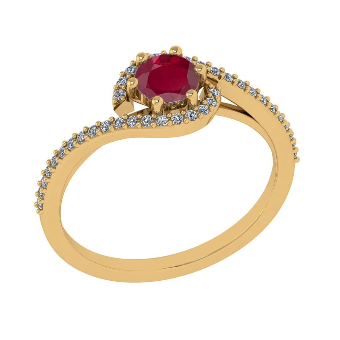 0.69 Ctw VS/SI1 Ruby and Diamond 14K Yellow Gold Engagement Ring (ALL DIAMO: Center stone Weight :-0.50 Ctw ( Round Cut) Center Stone Color :- Ruby Center Stone Setting : Prong Side Diamond Weight Of Ctw 0.19 Ctw Color : G-H Clarity : VS/SI1 Stone Setting : Prong Metal Weight