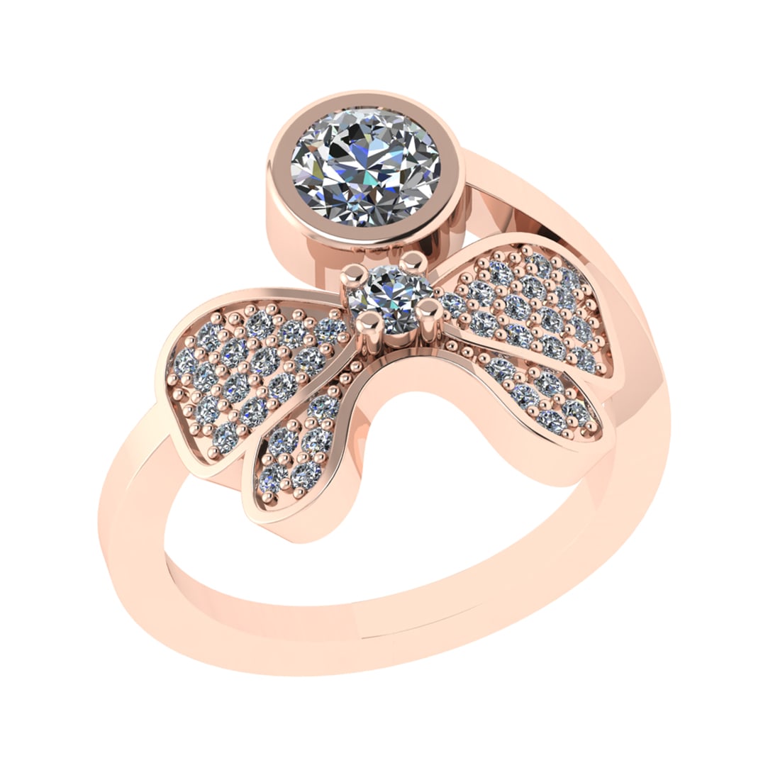 0.97 Ctw VS/SI1 Diamond Prong Set 14k Rose Gold Engagement Ring: Center Daimond Weight :-0.56 Ctw ( Round Cut) Color : G-H Clarity : VS/SI1 Side Diamond Weight Of Ctw 0.41 Ctw Color : G-H Clarity : VS/SI1 Daimond Setting : Prong Metal Weight : Approx 5.61 gram 14k