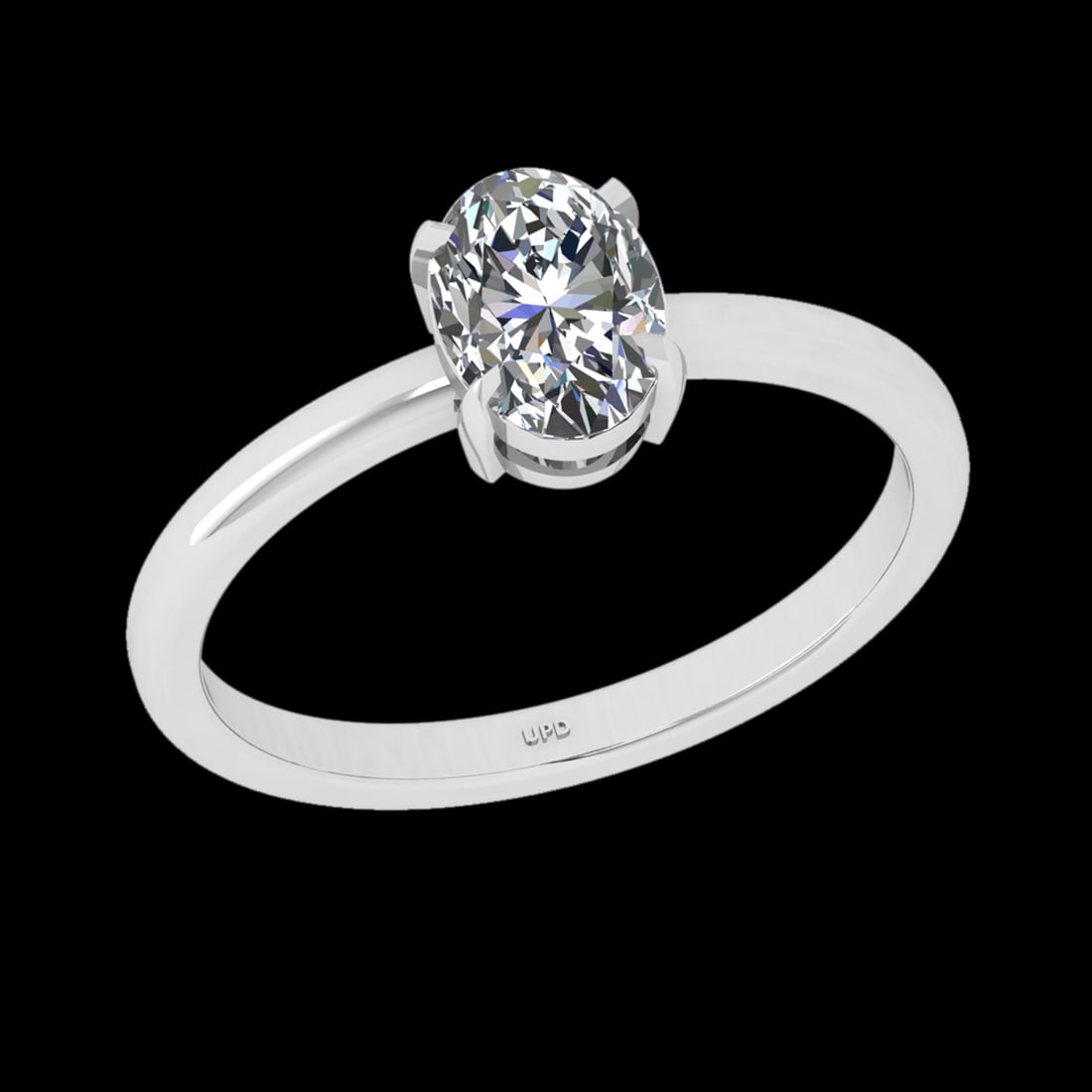 1.00 Ctw VS/SI1 Diamond Style 14 K White Gold Solitaire Ring (ALL DIAMOND A: Center Diamond Weight : 1.00 Ctw (Oval Cut) Center Diamond Color :- G-H Center Clarity : VS/SI1 Stone Setting : Prong Metal Weight : Approx 2.30 Gram 14 K White Gold Solitaire Ring Current Ring