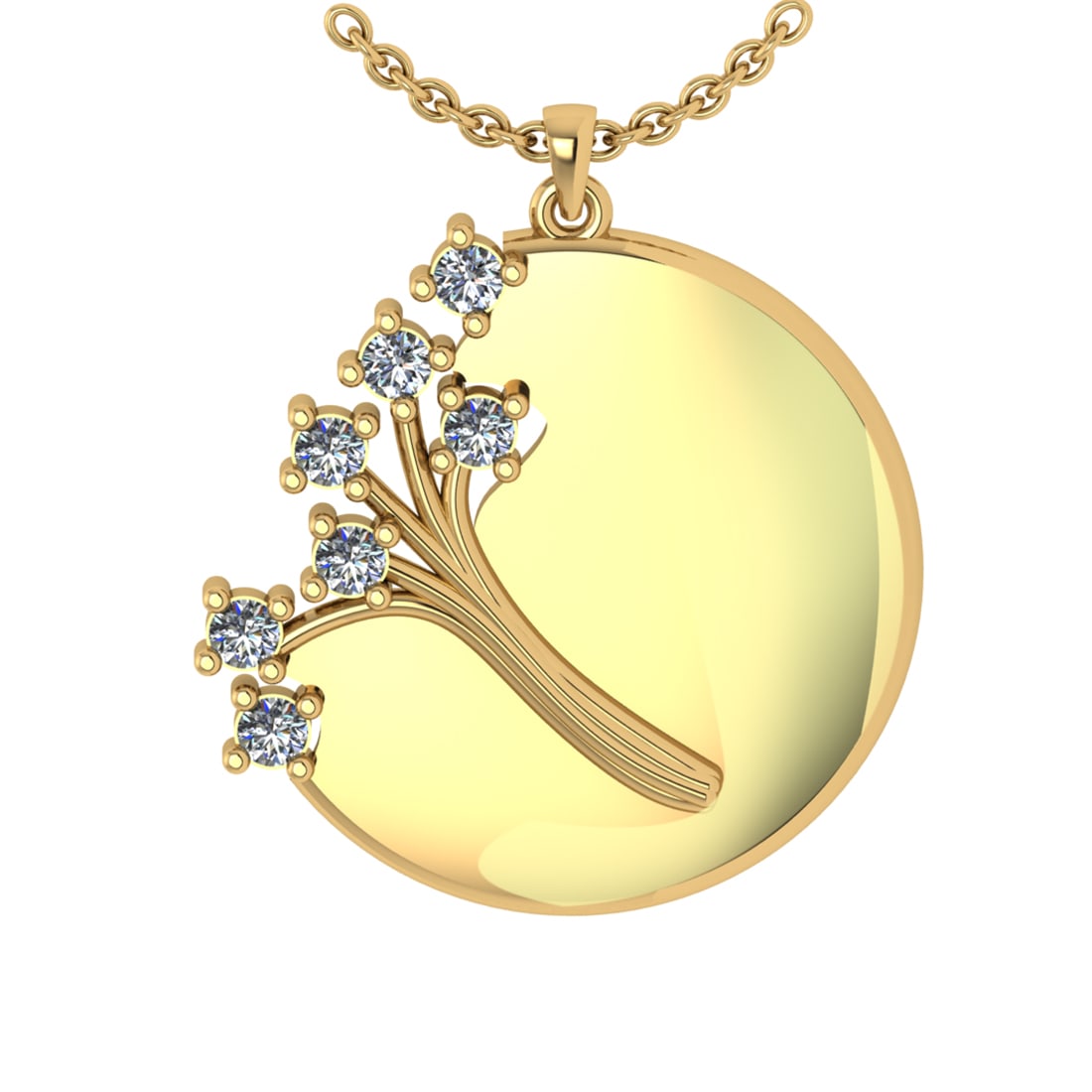 0.24 Ctw VS/SI1 Diamond Prong Set 14k Yellow Gold Pandant (ALL DIAMOND ARE: Total Daimond Weight :-0.24 Ctw Color : G-H Clarity : VS/SI1 Setting : Prong Metal Weight : Approx 4.10 gram 14k Yellow Gold Pandant (ALL DIAMOND ARE LAB GROWN ) #3SS73261v14