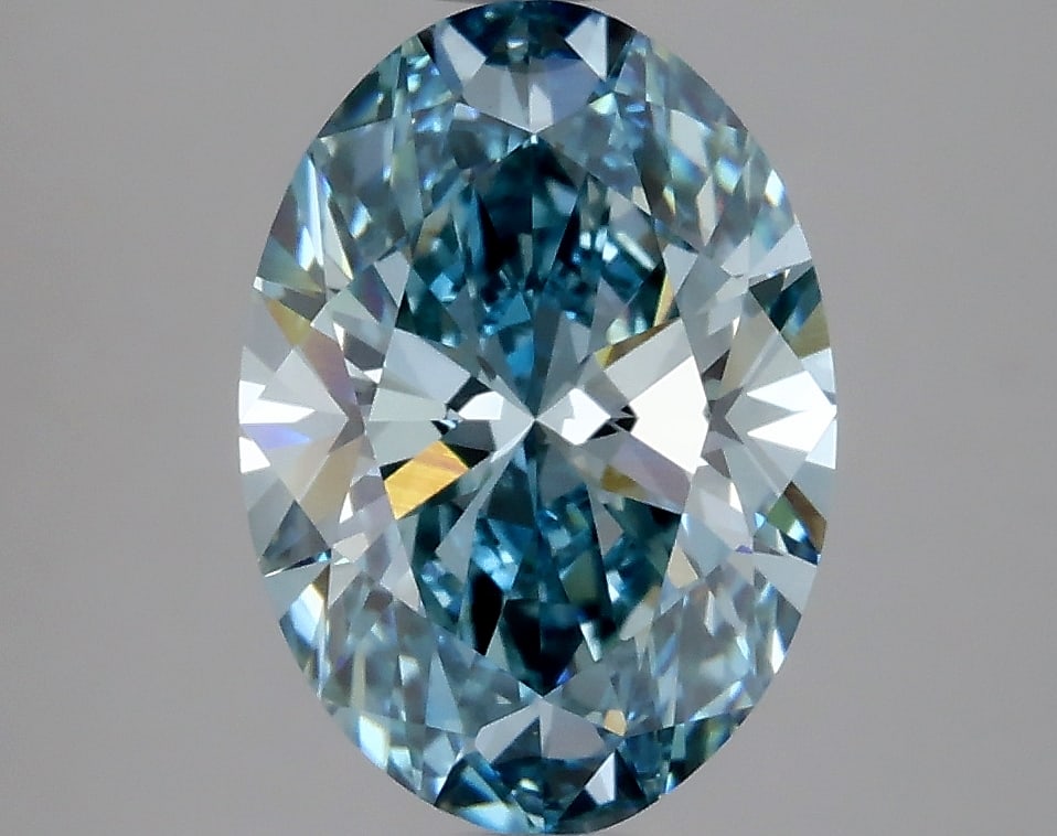 2.89ct Oval Cut Lab Grown Diamond: IGI CertifiedOvalCut Loose Diamond (LAB GROWN) - Weight:2.89 ctw; Color: Fancy Vivid Blue; Clarity: VS1 #3SS98901v15