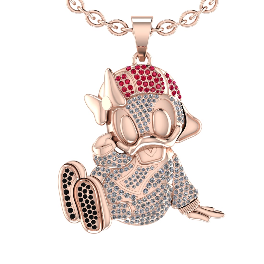 1.51 Ctw VS/SI1 Ruby and Diamond 14K Yellow Gold Hip Hop theme Necklace (AL (1 of 1)