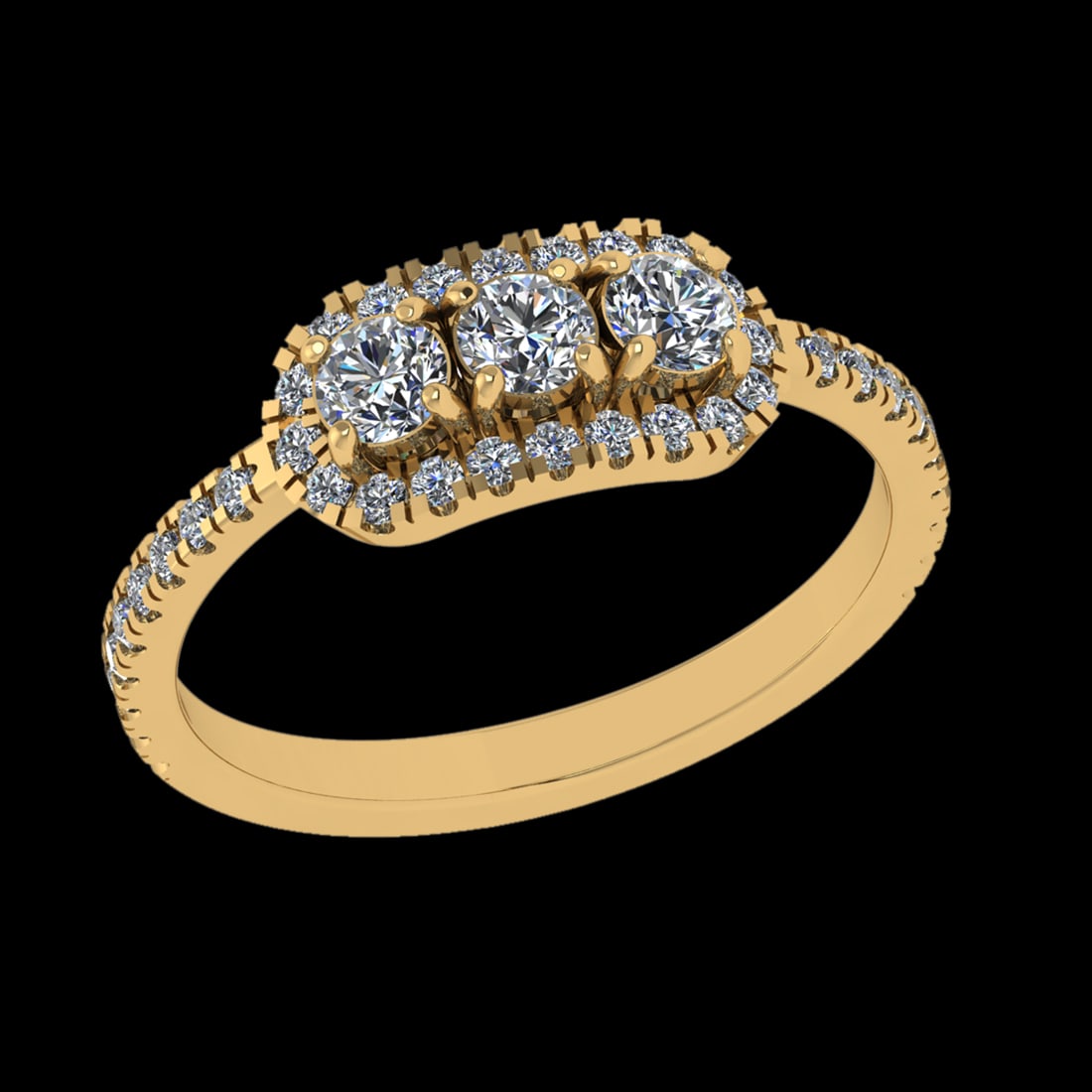 0.75 Ctw SI1/SI2Diamond Prong Set 10k Yellow Gold Engagement Ring (ALL DIAM: Center Daimond Weight :-0.42 Ctw ( Round Cut) Color : J-K Clarity : SI1/SI2 Side Diamond Weight Of Ctw 0.33 Ctw Color : J-K Clarity : SI1/SI2 Daimond Setting : Prong Metal Weight : Approx 2.60 gram 10