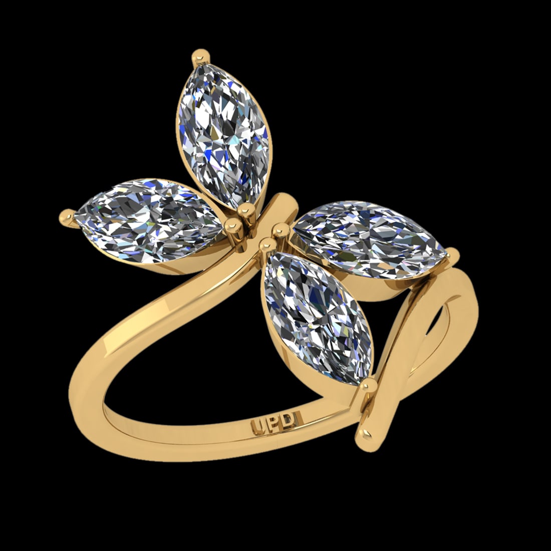 2.00 Ctw SI2/SI1 Diamond 10k Yellow Gold Solitaire Ring (ALL DIAMOND ARE LA: Total Daimond Weight :-2.00 Ctw ( MarquiseCut ) Color : J-K Clarity : SI2/SI1 Setting : Prong Metal Weight : Approx 4.10 gram 10k Yellow Gold Ring Current Ring Size 6 (ALL DIAMOND ARE LAB GROWN )