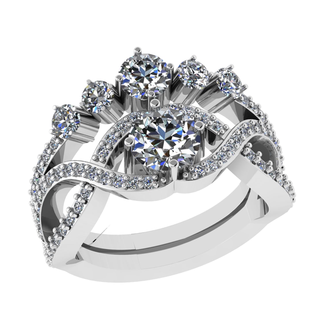 2.04 Ctw VS/SI1 Diamond 14k white Gold Engagement Ring (ALL DIAMOND ARE LAB: Center Daimond Weight :-1.20 Ctw ( Round Cut) Color : G-H Clarity : VS/SI1 Side Diamond Weight Of Ctw 0.84 Ctw Color : G-H Clarity : VS/SI1 Daimond Setting : Prong Metal Weight : Approx 6.64 gram 14k