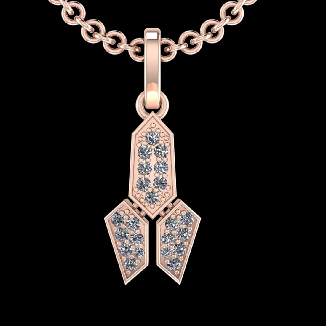 0.31 Ctw VS/SI1 Diamond 10k Rose Gold Pandant (ALL DIAMOND ARE LAB GROWN) (: Total Daimond Weight :-0.31 Ctw Color : J-K Clarity : VS/SI1 Setting : Prong Metal Weight : Approx 3.88 gram 10k Rose Gold Pandant (ALL DIAMOND ARE LAB GROWN) #3SS22460v15