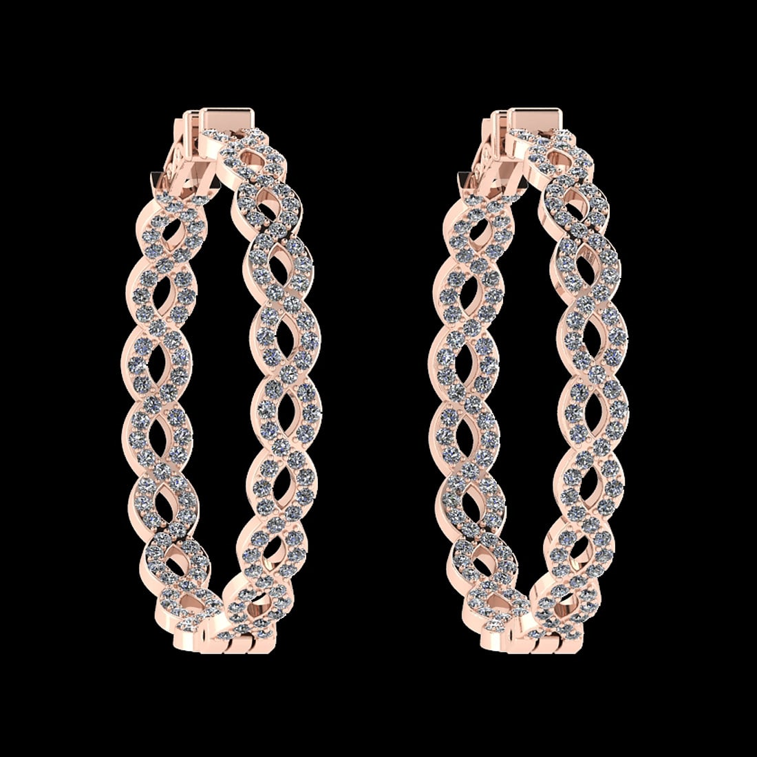 1.88 Ctw VS/SI1 Diamond 14K Rose Gold Hoop Earrings (ALL DIAMOND ARE LAB GR: Center Diamond Weight : 1.88 Ctw (Round Cut) Center Diamond Color :- J-K Center Clarity : VS/SI1 Stone Setting : Prong 14K Rose Gold Hoop Earrings (ALL DIAMOND ARE LAB GROWN ) Size:-1.39Inch (ALL DIAM