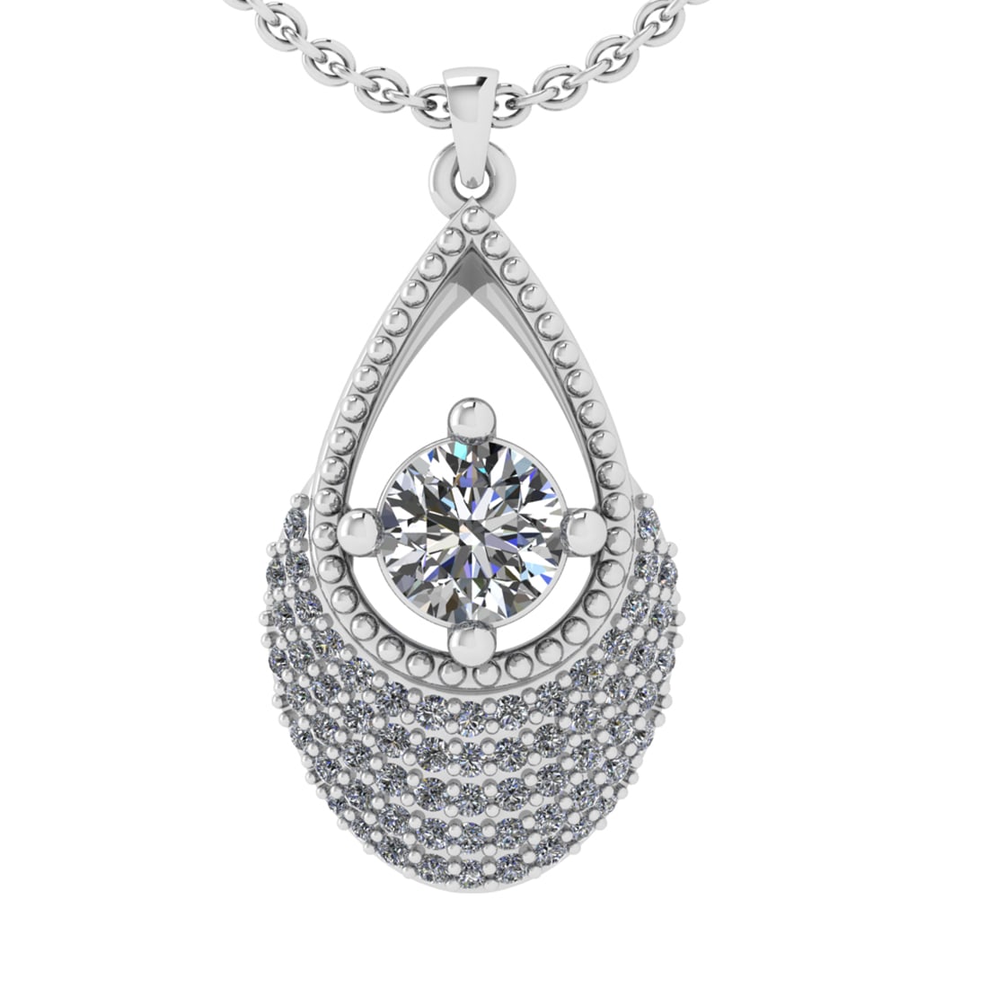 0.80 Ctw VS.SI1 (ALL DIAMOND ARE LAB GROWN ) Diamond 14k white Gold Necklac (1 of 1)