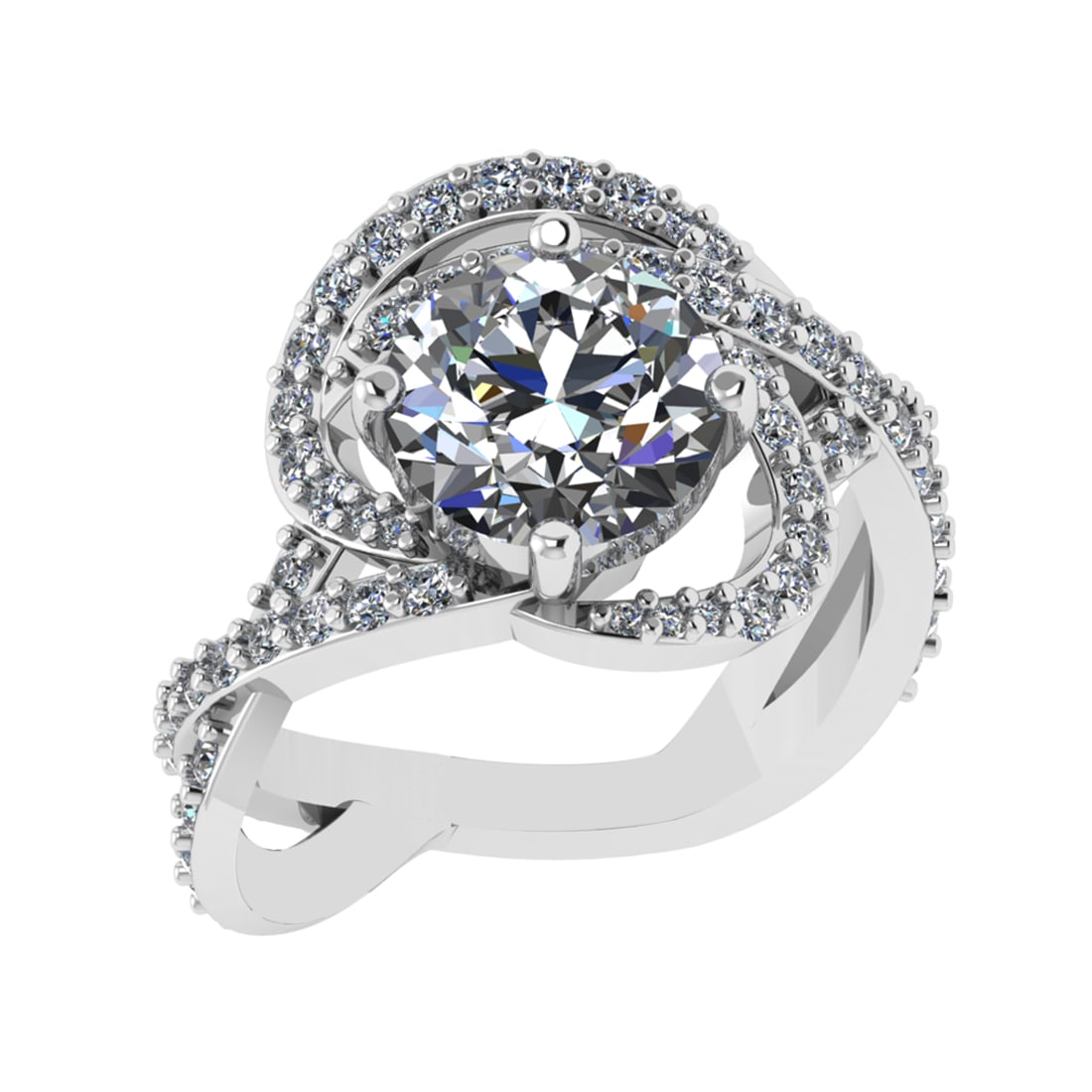 3.93 Ctw SI2/SI1 Diamond 14k white Gold Engagement Ring (ALL DIAMOND ARE LA (1 of 2)