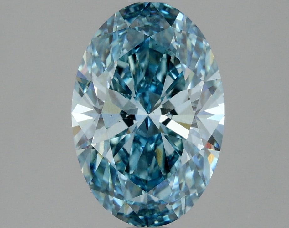 2.31ct Oval Cut Lab Grown Diamond: IGI CertifiedOvalCut Loose Diamond (LAB GROWN) - Weight:2.31 ctw; Color: Fancy Vivid Blue; Clarity: VS1 #3SS98894v15