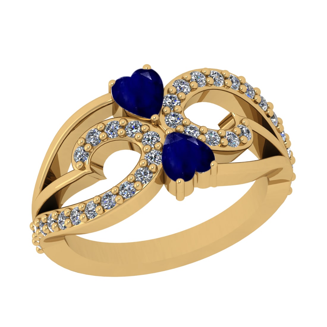 1.01 Ctw VS/SI1 Blue Sapphire and Diamond Prong Set 14k Yellow Gold Engagem: Center Stone Weight :-0.50 Ctw ( Heart Cut ) Center Stone Color :-Blue Sapphire Center Stone Setting : Prong Side Diamond Weight Of Ctw :- 0.51 Ctw Color : J-K Clarity : VS/SI1 Daimond Setting : Prong