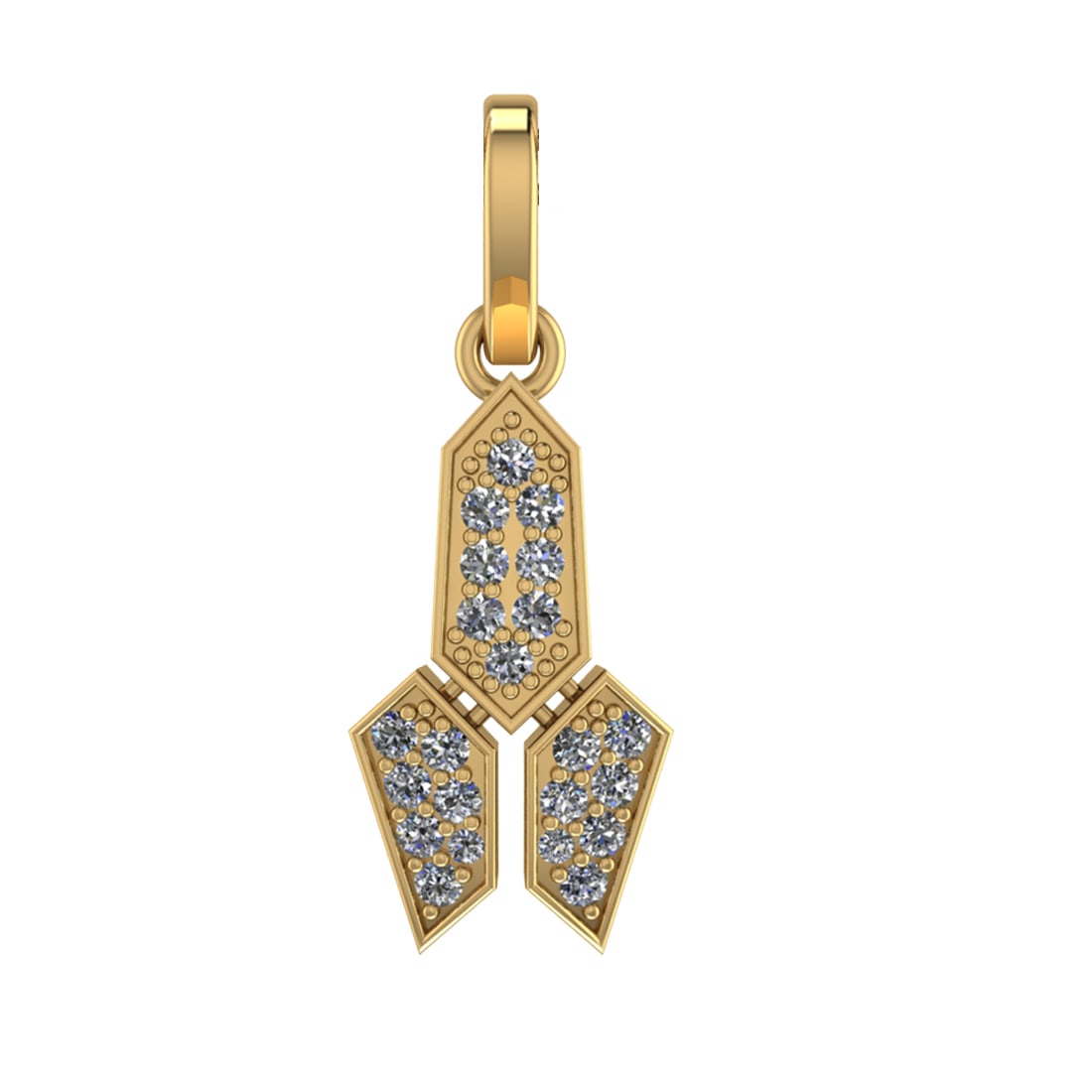 0.31 Ctw VS/SI1 Diamond 14k Yellow Gold Pendant (ALL DIAMOND ARE LAB GROWN: Total Daimond Weight :-0.31 Ctw Color : J-K Clarity : VS/SI1 Setting : Prong Metal Weight : Approx 3.88 gram 14k Yellow Gold Pendant (ALL DIAMOND ARE LAB GROWN ) #3SS65048v15